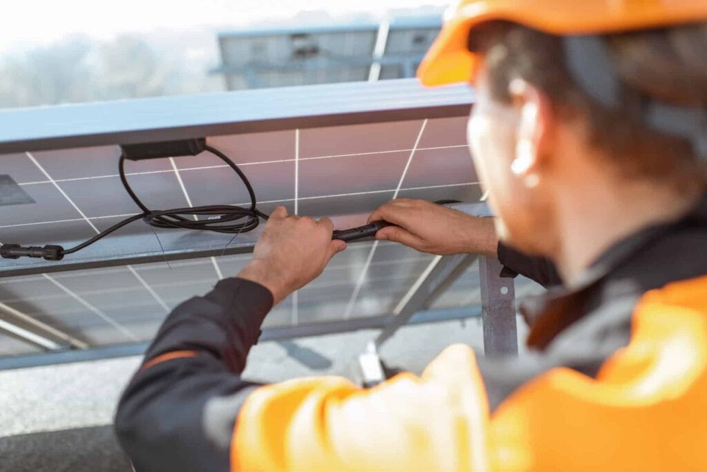 Solar Panel getting serviced - how to repair your solar panels