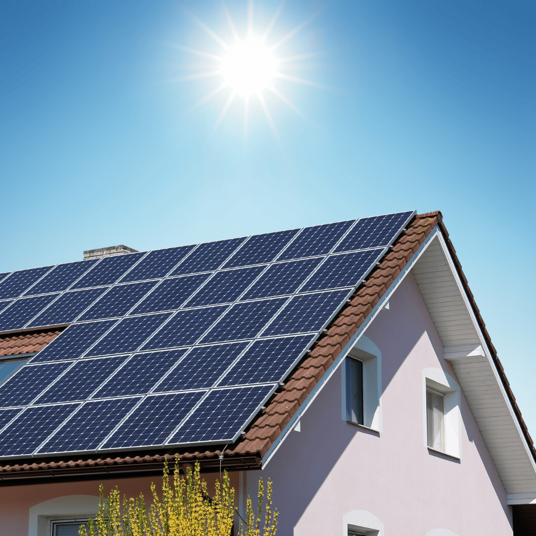 Solar panels on a house - solar energy benefits